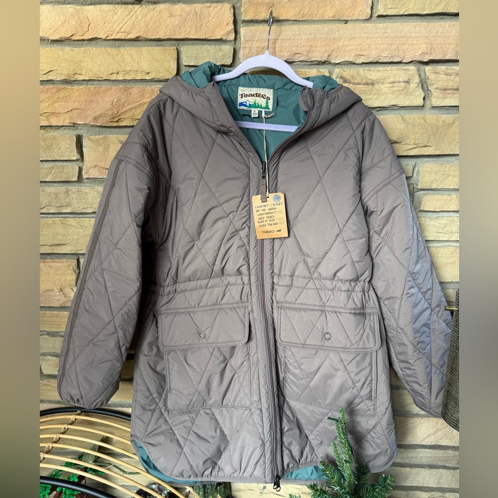 Toad and Co Nomader Womens Reversible Puffer Parka-Silverpine & Mushroom Jacket